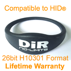 Proximity wristband-26bit H10301 compare to HID proximity card